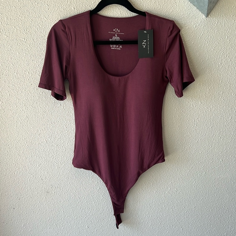 Klassy Network Quarter Sleeve Scoop Bramisuit Size Large Mahogany